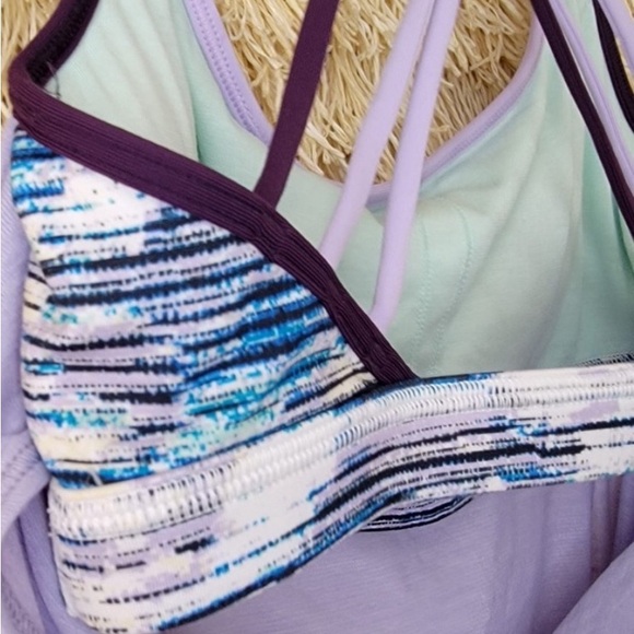 Lululemon✨NWOT✨Lighten Up Tank Strappy Bra✨Heathered Lilac Deep Zinfandel✨Size 4 - Picture 2 of 4